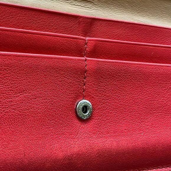 Coach Legacy Leather Envelope Slim Wallet Clutch Red Fuscia - Picture 9 of 14